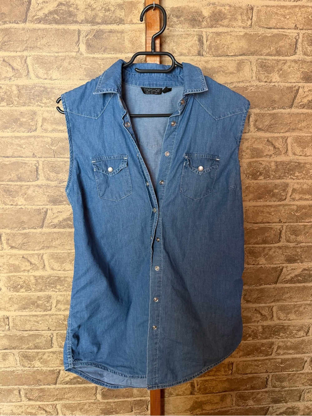 Topshop blue denim vest size 4